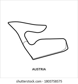 Austria circuit. Motorsport race track vector map