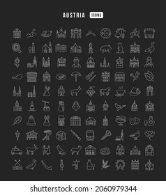 Austria. Collection of perfectly thin icons for web design, app, and the most modern projects. The kit of signs for category Cities and Countries.