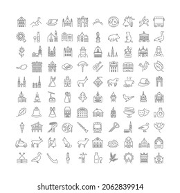 Austria. Collection of perfectly thin icons for web design, app, and the most modern projects. The kit of signs for category Cities and Countries.