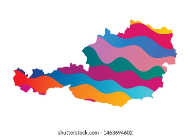 Austria colorful vector map silhouette
