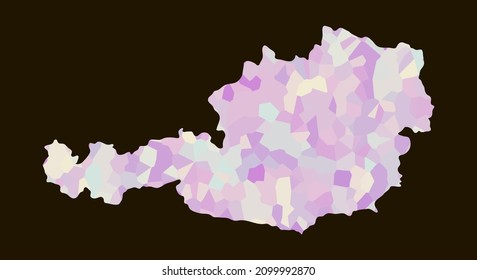 Silueta de mapa de vectores de colores de Austria