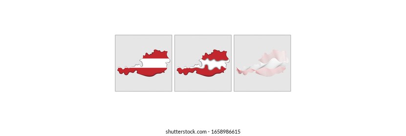 Austria colorea el mapa y la bandera conceptual. Vector