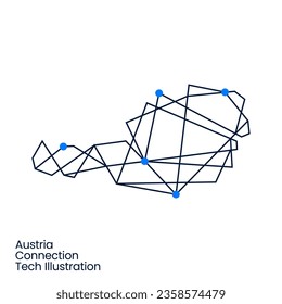 austria Conexión Tecnología técnica Tecnología Geométrica Logo Polígono Icono Ilustración del icono