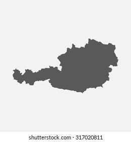 Austria country border map.