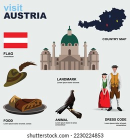 Austria country detail vector illustration