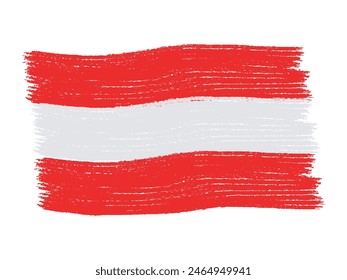 Austria country flag with brush stroke paint