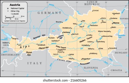 Austria Country Map