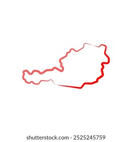 áustria mapa do país linha borda vetor ícone ilustração design