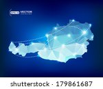 Austria country map polygonal with spot lights places