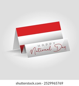 Austria country paper flag standing on the ground. Happy national day flag design.