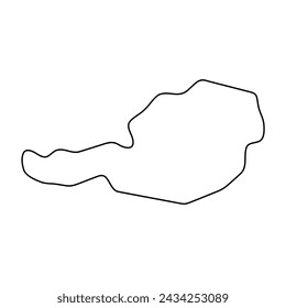 Austria country simplified map. Thin black outline contour. Simple vector icon