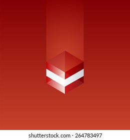 Austria cube flag red background vector business brochure layout