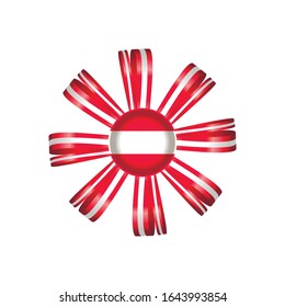 Austria detailed silk rosette flag, eps10 vector illustration