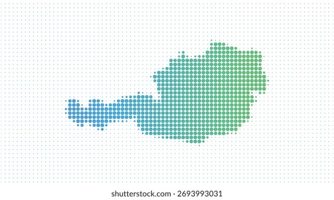 Austria mapa punteado en estilo moderno de semitono, Ilustración vectorial sobre fondo blanco