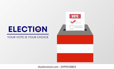 Austria election 2024 concept, democracy, flag. Vector icon illustration
