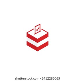  Austria election concept, democracy,  voting ballot box with flag. Vector icon illustration