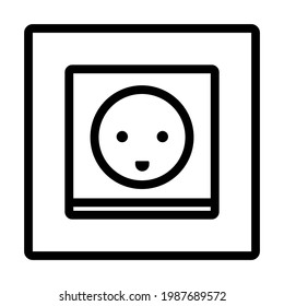 Austria Electrical Socket Icon. Editable Bold Outline Design. Vector Illustration.