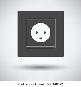 Austria electrical socket icon on gray background, round shadow. Vector illustration.