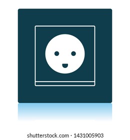 Austria Electrical Socket Icon. Shadow Reflection Design. Vector Illustration.