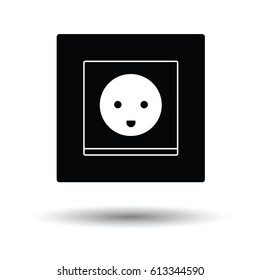 Austria electrical socket icon. White background with shadow design. Vector illustration.