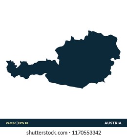 Austria - Europe Countries Map Vector Icon Template Illustration Design. Vector EPS 10.