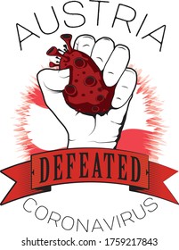 austria europe defeated coronavirus vector cool image printable color flag