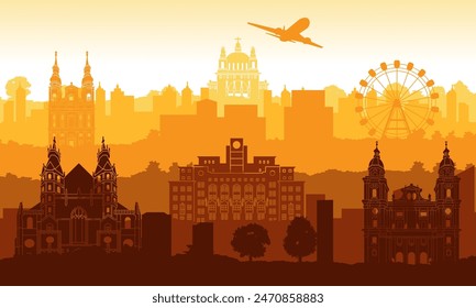 Austria famous landmark silhouette style,vector illustration