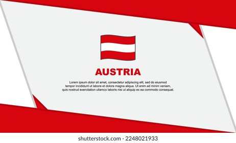 Österreich Flaggenabstrakte Hintergrunddesign-Vorlage. Austria Independence Day Banner Cartoon Vektorgrafik. Österreich-Unabhängigkeitstag