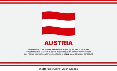 Plantilla de diseño de fondo de resumen de la bandera de Austria. Afiche del Día de la Independencia de Austria en medios sociales vectores. Diseño de Austria