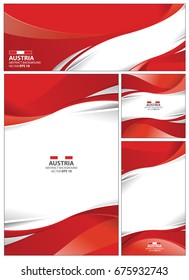 Austria flag abstract colors background. Collection banner design. brochure vector illustration.