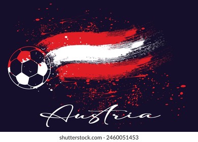 Austria flag background in paint brush, Austria soccer with flag as a background, graphic design team Austria, Austria flag background from paint brushes. Abstract flag