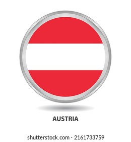 Österreichs Flaggenzeichen-Symbol, Schaltfläche, Vektorreihe