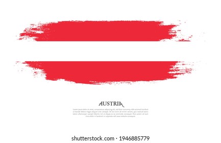 Austria flag brush concept. Flag of Austria grunge style banner background