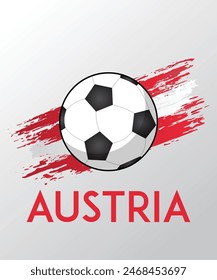 Austria Flag with Brush Effect for Soccer Theme