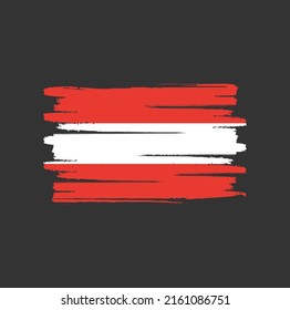 Austria Flag Brush. National Flag