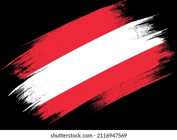 Austria flag with brush paint textured isolated  on png or transparent background,Symbol of Austria,template for banner,promote, design, and business matching country poster, vector illustration 