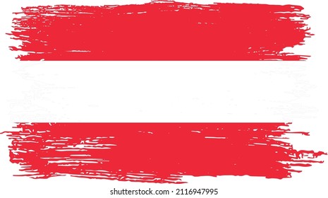 Austria flag with brush paint textured isolated  on png or transparent background,Symbol of Austria,template for banner,promote, design, and business matching country poster, vector illustration 