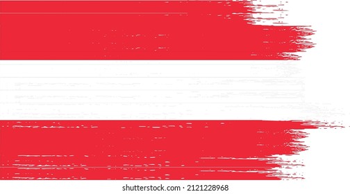 Austria flag with brush paint textured isolated  on png or transparent background,Symbol of Austria,template for banner,promote, design, and business matching country poster, vector illustration 