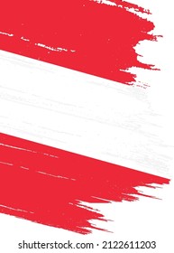 Austria flag with brush paint textured isolated  on png or transparent background,Symbol of Austria,template for banner,promote, design, and business matching country poster, vector illustration 