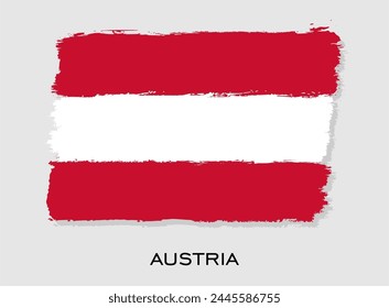 Austria flag brush stroke design. National flag of Austria 