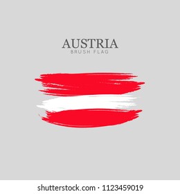 Austria Flag Brush Stroke - Vector watercolor painting
