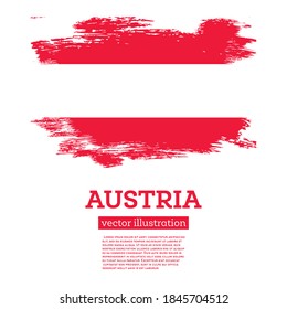 Austria Flag with Brush Strokes. Vector Illustration. Independence Day.