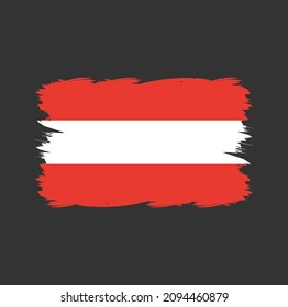 Austria Flag with Brush Style