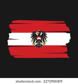 Austria Flag Brush Vector Illustration