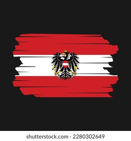 Austria Flag Brush Vector Illustration