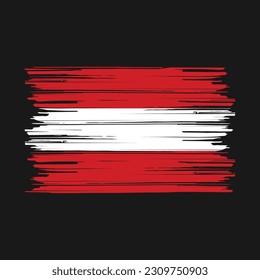 Austria Flag Brush Vector Illustration