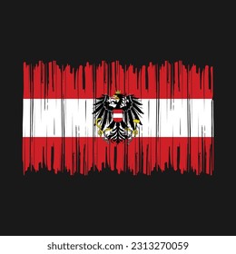 Austria Flag Brush Vector Illustration