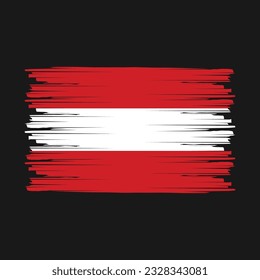 Ilustración del vector del pincel de bandera de Austria