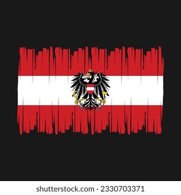 Ilustración del vector del pincel de bandera de Austria