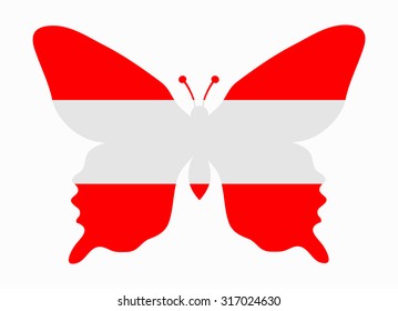 austria flag butterfly